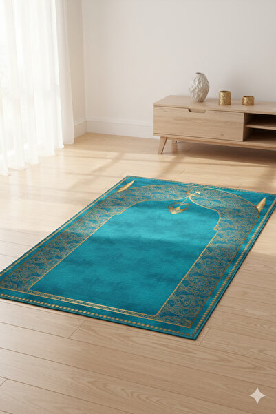 FOREVER ALDORA Prayer Rug Soft Carpet That Doesn'T Cause Knee Pain Prayer Rug and Prayer Mat Turquoise