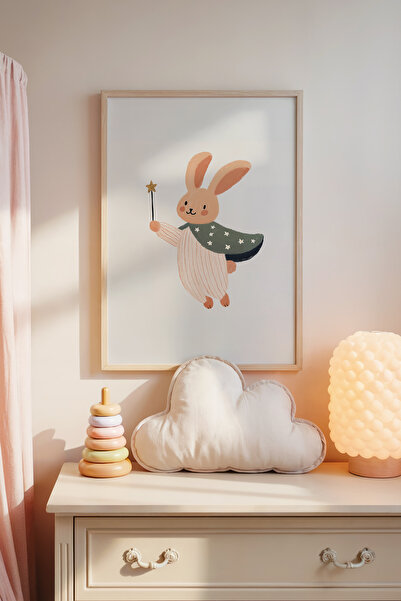 Posteria Tekli Doğal Ahşap Çerçeveli ,Hayal Perisi Tavşanım ,Tablo Çocuk Odas...