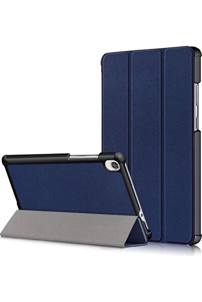 Yailla غطاء حماية رفيع وخفيف الوزن قابل للطي ثلاثي الطبقات من Generic لجهاز Lenovo Tab M8 باللون الأزرق