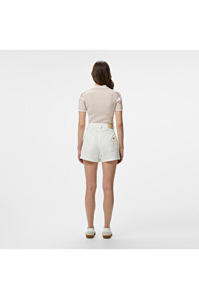 Lacoste Kadın Regular Fit Denim Beyaz Şort