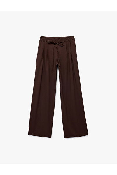 Koton Beli Bağcıklı Cepli Geniş Paça Palazzo Pantolon