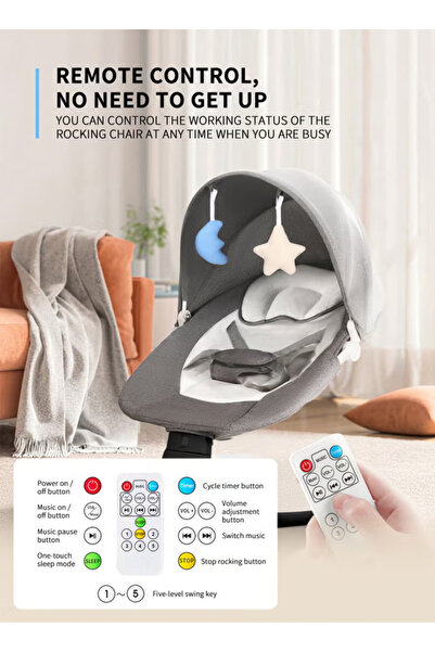 ULHYC Electric Baby Rocking Chair with Remote Control and Bluetooth