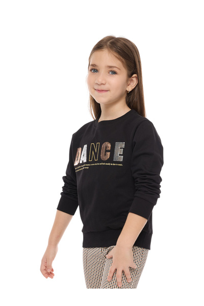 Victor and Jane By Styli Girls Black Embellished Sweatshirt