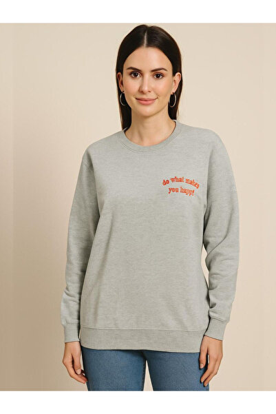 PAUSE By Styli Women Regular Fit Slogan Print Sweatshirt