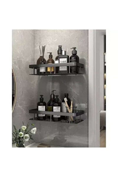 SMARTECH Rafturi pentru baie, rezistente la umezeală, ușor de instalat, autoadezive, aluminiu, 30 x 13 x 4,7 cm, Bl