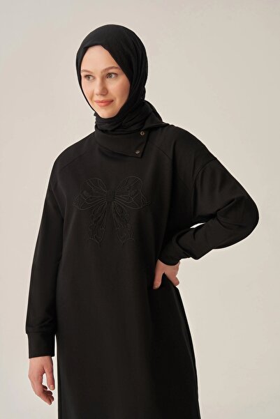 ALLDAY Siyah-Pamuklu Dik Yakalı Tunik