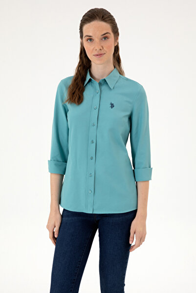 U.S. Polo Assn. Women's Mint Long Sleeve Basic Shirt 50316711-Vr152