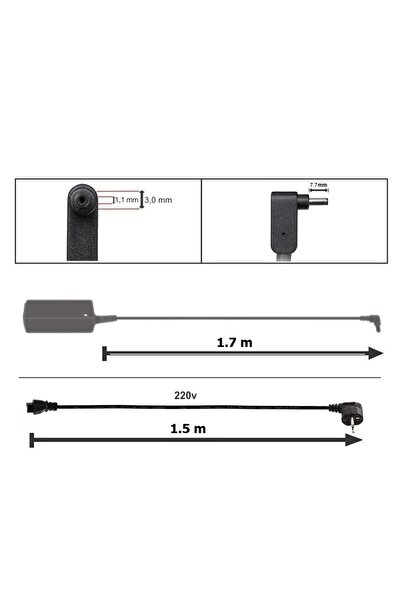 ACER Original charger 19V 2.37A 45W plug 3.0x1.1mm