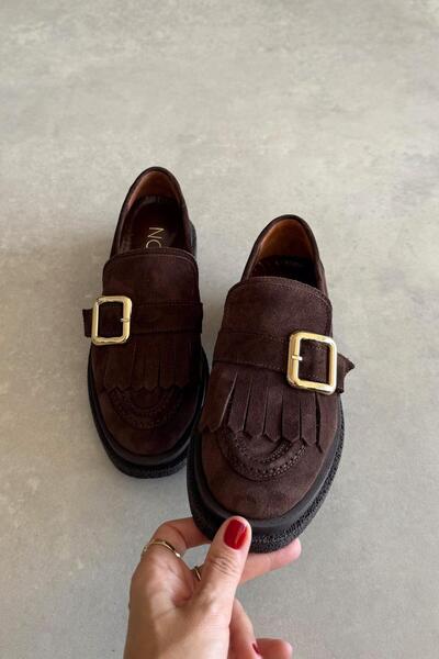 nope21shoess Astana Brown Genuine Leather Loafer