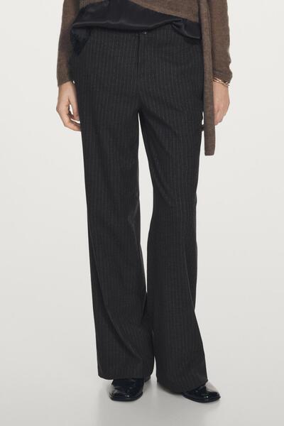 Massimo Dutti İnce çizgili geniş paça pantolon