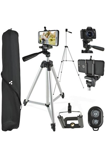 SMARTECH Telescopic Smartphone Tripod with Remote, Compatible with Android and iOS, Level and Case Included