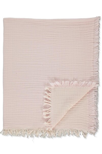 Bebetto Fringed Muslin Blanket (Double Sided) Pink