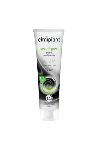 ELMIPLANT 3 x Cremă depilatoare - Pudră de cărbune și extract de bambus 150 ml