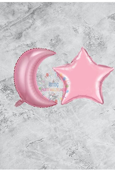 Generic Brand Moon Star Pink Color Foil Balloon Set