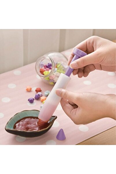 OEM Silicone pastry piping pen with 4 different tips, 15 cm