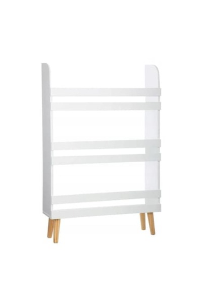 SMARTECH Raft de cărți pentru copii / raft pentru cărți și jucării, 3 rafturi, MDF, 95 x 15 x 50 cm, Alb