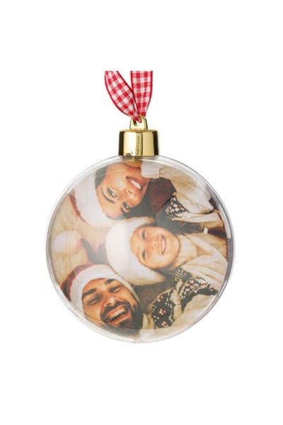 SHOPIENS Коледна украса за елха с поставка за снимки, 8 см