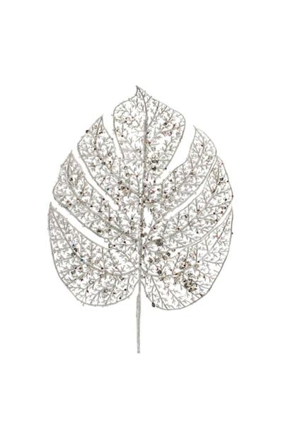 SHOPIENS Crenguță decorativă de Crăciun bej șampanie cu paiete sclipici 66cm