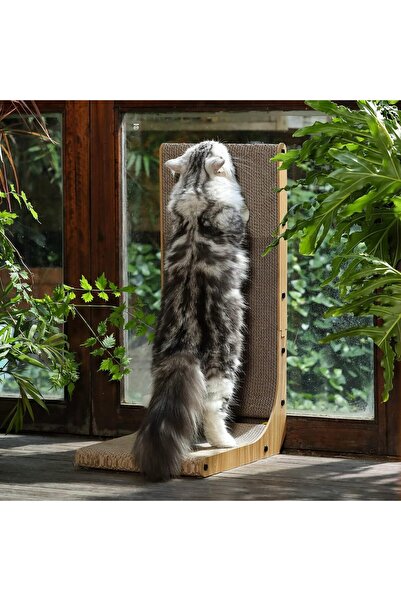 Jiffy Cat Scratcher, 26.8 Inch L Shape Cat Scratch Pad Wall Mounted, Cat Scratching Cardboard with