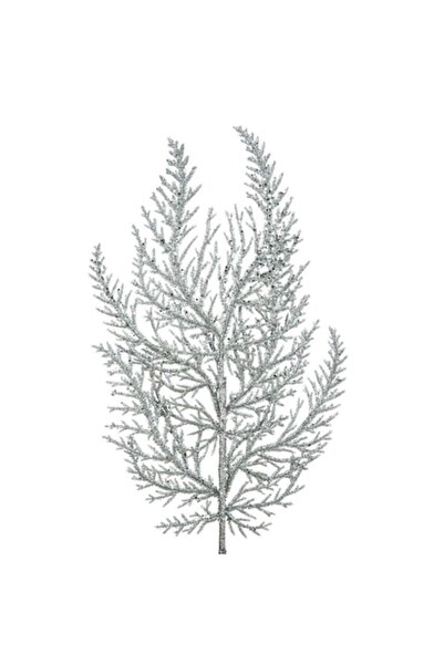 OEM Creangă decorativă de ferigă argintie pentru Crăciun, 47 cm