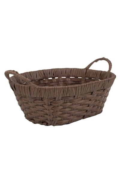 OEM Woven brown oval serving basket, 36x28x13 cm