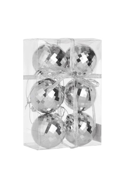 SHOPIENS Set of Christmas baubles disco ball Ø8cm - 6 pcs