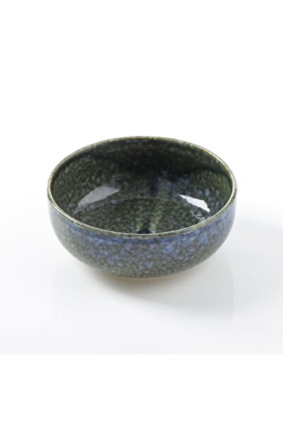 OEM Round ceramic bowl, olive green and blue, 225 ml