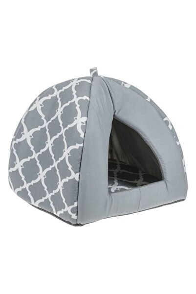 OEM Nest bed for dogs and cats with gray cushion, non-slip, geometric pattern, 38x38x38 cm