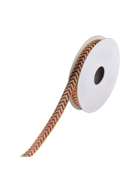 SHOPIENS Panglică de Crăciun, model auriu-roșu, 5 m x 9 mm