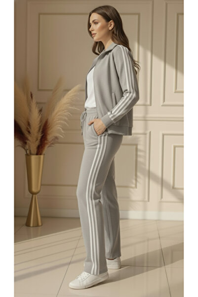 ŞATAFAT MODA 3 İp Şardonlu 3 Şeritli Ceketli Takım