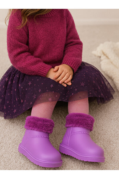 DAD WOLF Çocuk Kışlık Kar Yağmur Botu– Su Geçirmez, Peluş Astarlı, EVA W10290-225 Tokio Borreguito Modeli