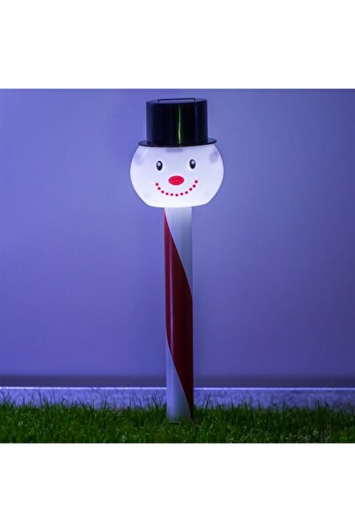 OEM Solar Christmas stick lantern snowman / Santa Claus red white 36cm