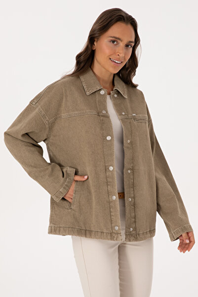 U.S. Polo Assn. Kadın Yeşil Jean Gömlek 50309864-VR235