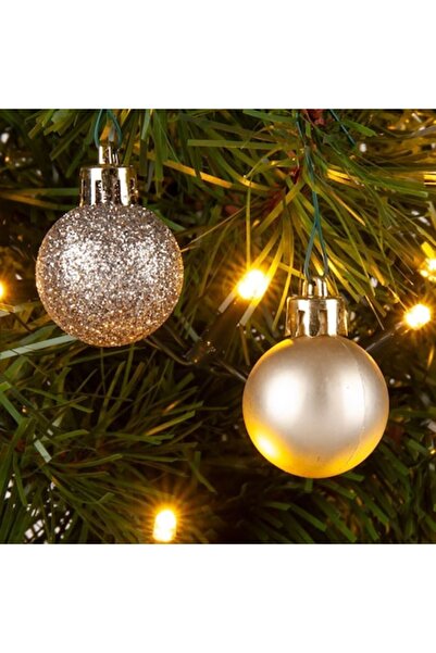 SHOPIENS Set globuri de Crăciun bej mate și sclipici 3 cm - 20 buc