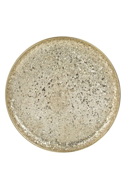 OEM Beige decorative metal tray with mosaic pattern ø30cm