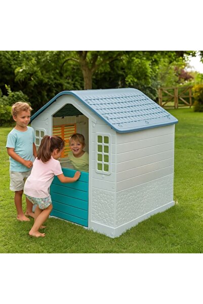 OEM Căsuță de joacă pentru copii gri și verde mentă 109x95x87,5 cm