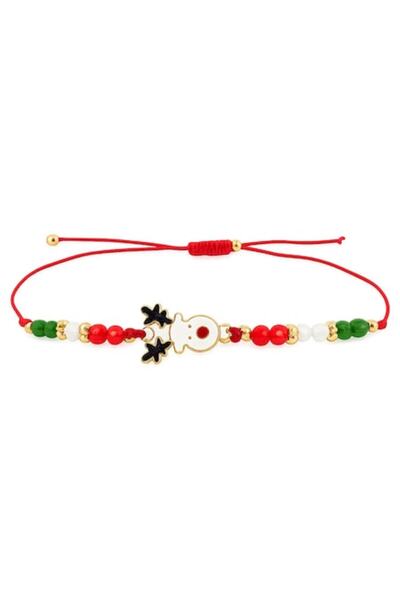 OEM Christmas Themed Bracelet with Adjustable Cord, Red