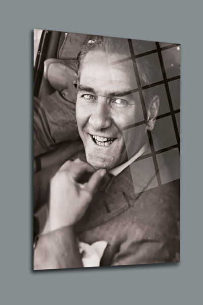 glassartdesign Pictură în sticlă de Ataturk-11 Pictură de Ataturk - Pictură P...