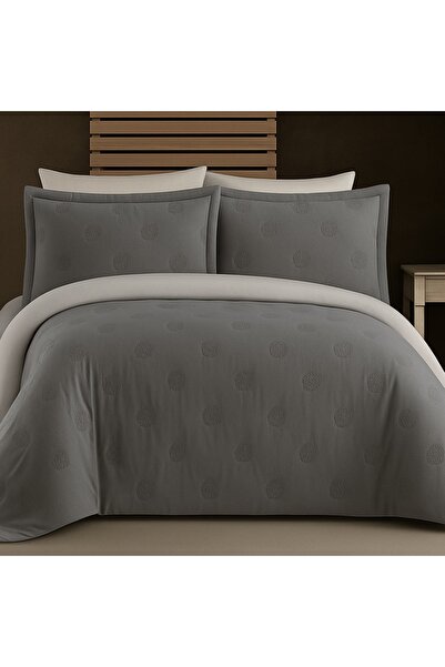 Binna Soft طقم غطاء سرير مطرز من جريس - مقاس مزدوج