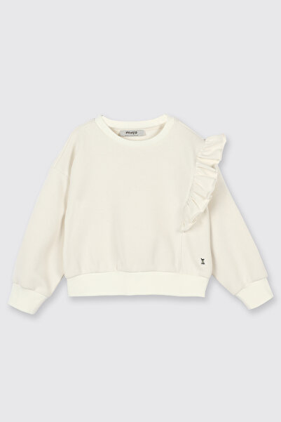 Panço Baby Girl Ecru Sweatshirt