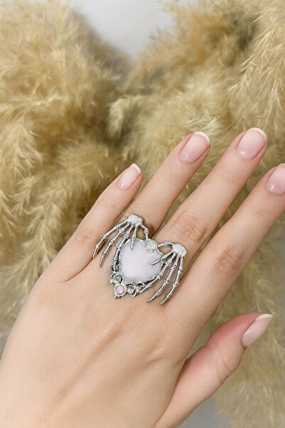 Herşey Nota خاتم القلب الوردي ذو الخمسين شخصية هيكلية - رمز أنيق للرومانسية ا...