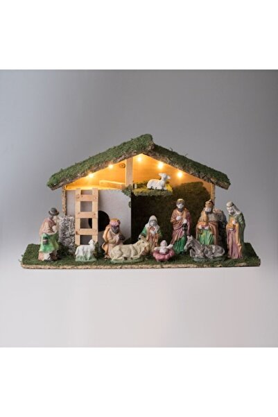 OEM Decorative Christmas nativity with 5 LED lights 47x17x25cm & 11 figurines