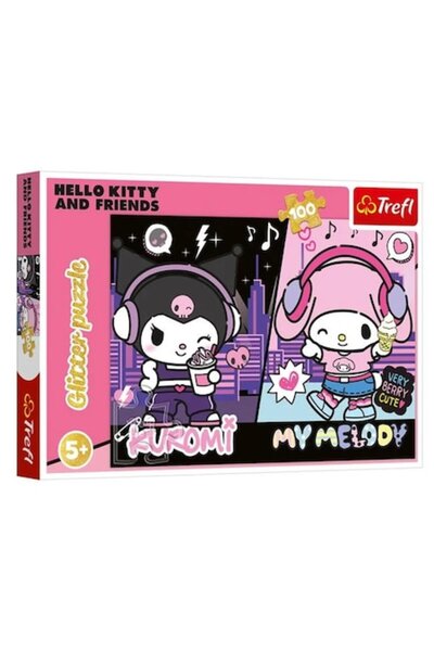 Trefl Puzzle pentru copii Hello Kitty, Kuromi și Melodia Mea cu detalii aurii...