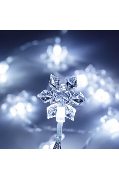 OEM LED light string with 10 snowflake bulbs, battery-powered, 1.20m - cool w...