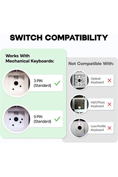 Epomaker LEOBOG Graywood V3 Switch Set, Linear, 40g, 3 Pins, 100 Pieces for Customizing Keyboards