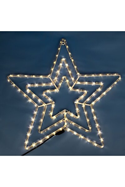 SHOPIENS Stea triplă cu frânghie luminoasă LED 63x63cm - alb cald