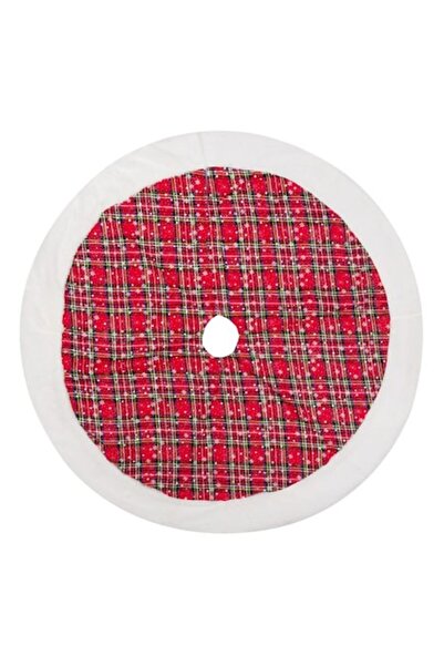 OEM Fustă de brad în carouri cu blană albă, 90 cm