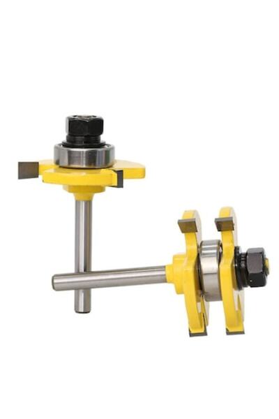 OEM Set de 2 freze de lemn, 8 mm, argintiu/galben