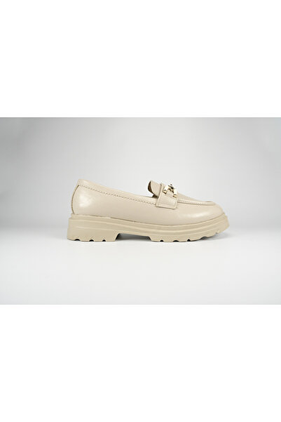 innsteal Parisienne Dorée Model Taş Detaylı Rahat Günlük Model Kadın Rugan Loafer Ayakkabı