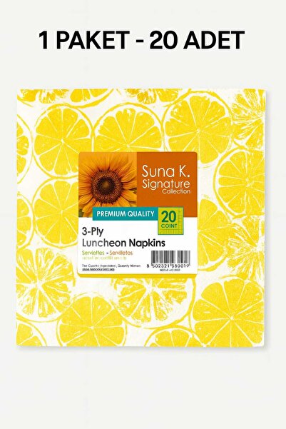 CKM silikon Suna K Signature Collection – Premium 3 Katlı Limon Desenli Peçete